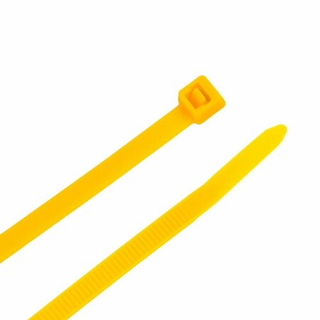 FORNEY Cable Ties, 8 in Yellow Standard Duty 62018